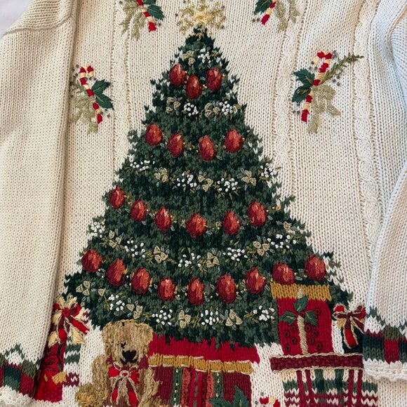 Vintage Women's Ugly Christmas Sweater Christmas Tree XL Heirloom Collectibles - Picture 3 of 4